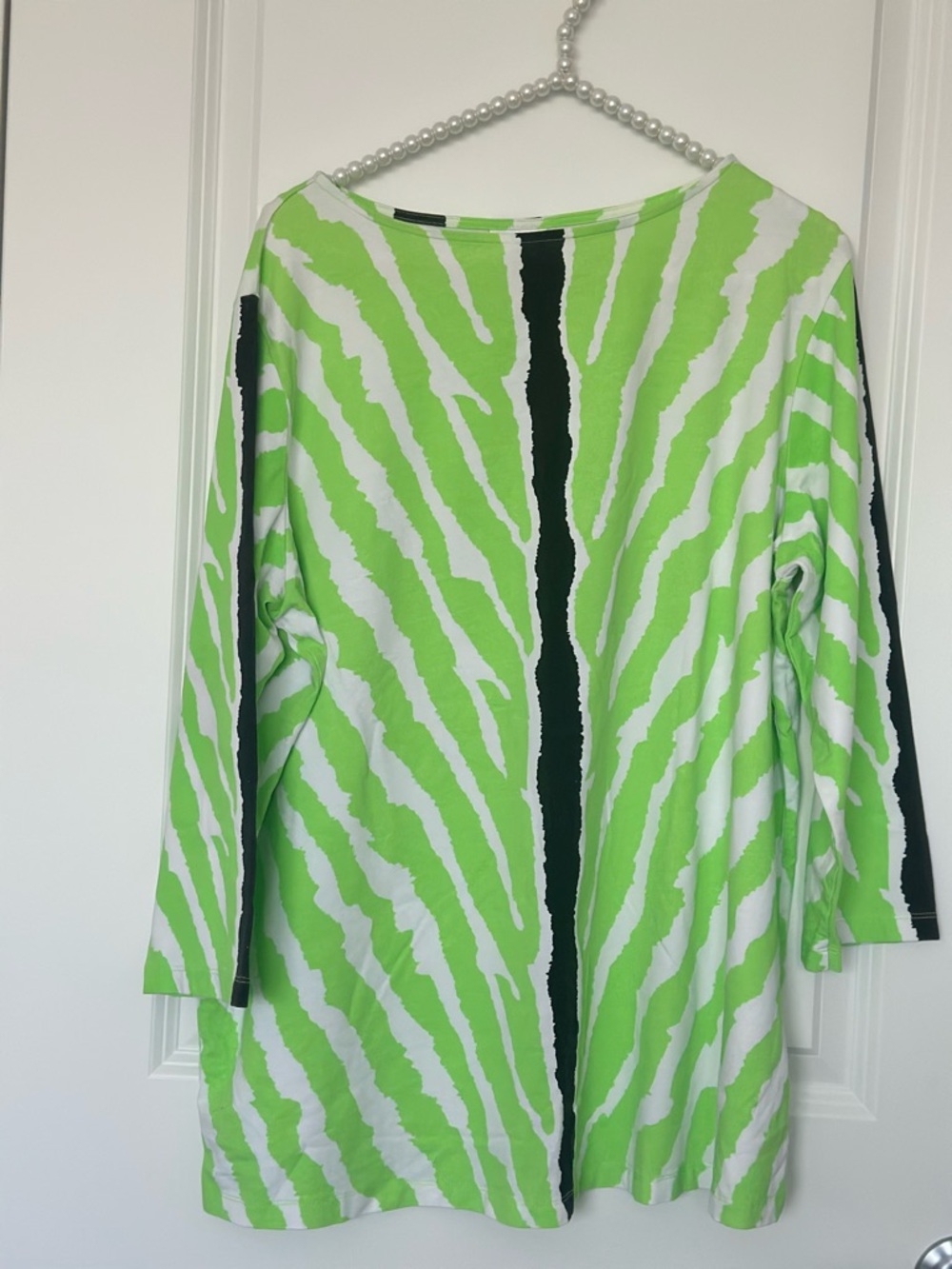 Diane Gilman Tunic 1X Comfort 3/4 Sleeve Cotton Spandex Party Travel Geometric